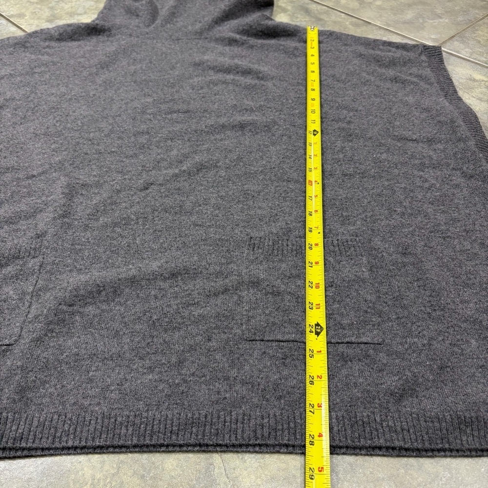 Talbots Womens Pure Cashmere Gray Turtle Neck Poncho Sz L Preppy Career Casual - Picture 8 of 9